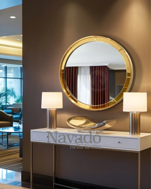 Golden Round Artistic Wall Mirror NAV 2135B