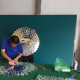 Golden Round Artistic Wall Mirror NAV 2135B