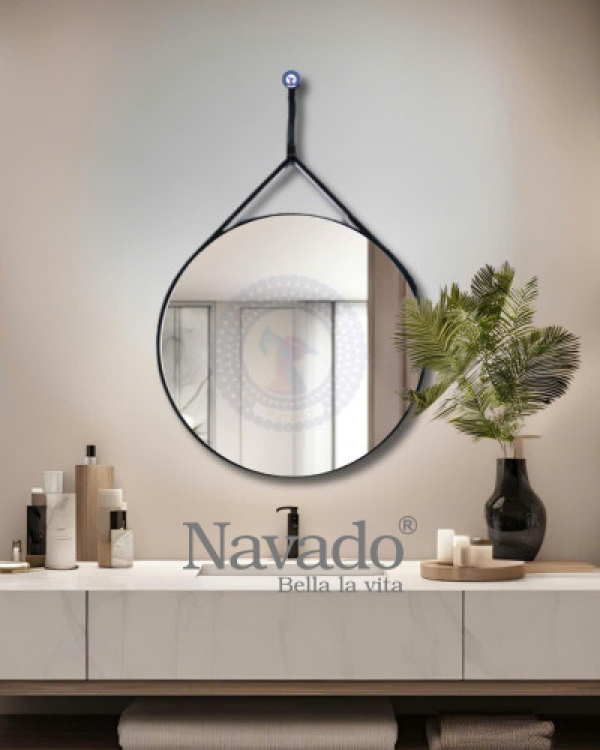 BATHROOM MIRROR LEATHER CORD