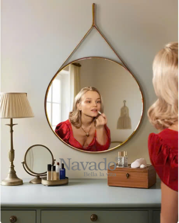 BATHROOM MIRROR LEATHER CORD