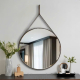 Round mirror with leather strap