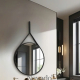 Round mirror with leather strap