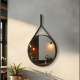 Round mirror with leather strap