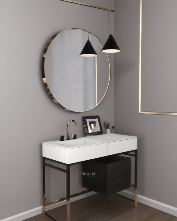 ROUND MODERN MAKEUP MIRROR WALL BEDROOM