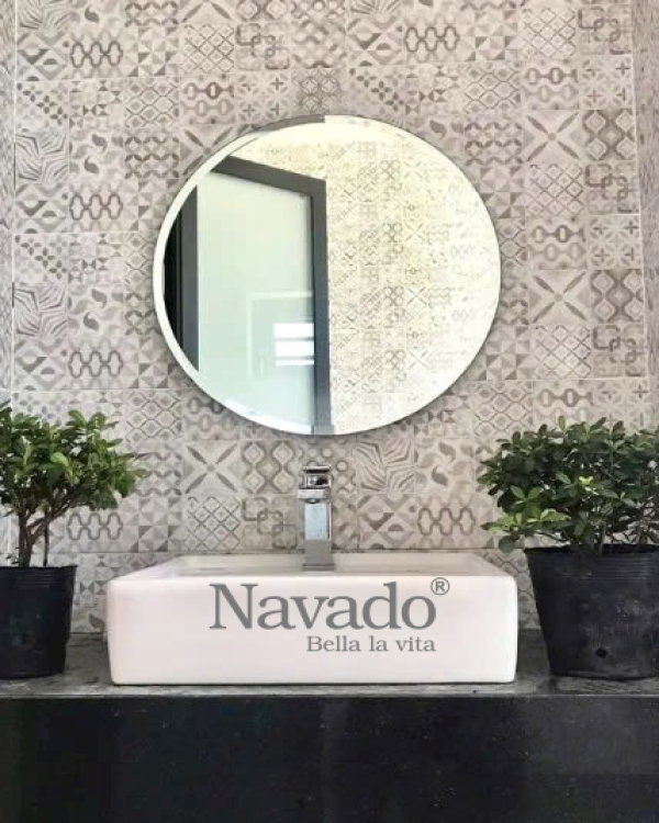 MODERN ROUND ART DECOR BATHROOM MIRROR