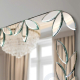 Full-length wall-mounted mirror with small pieces of art