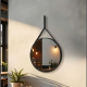 MODERN ROUND LEATHER STRAP MAKEUP MIRROR DECOR BEDROOM