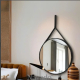 ROUND LEATHER STRAP MAKEUP MIRROR