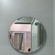 ROUND WOODEN FRAME MIRROR WALL LIVING ROOM