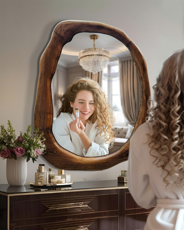 Wooden Artistic Bathroom Mirror NAV 2145