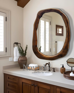 Wooden Artistic Bathroom Mirror NAV 2145
