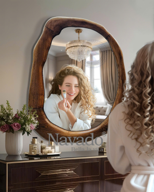 Wooden Artistic Makeup Mirror NAV 2145
