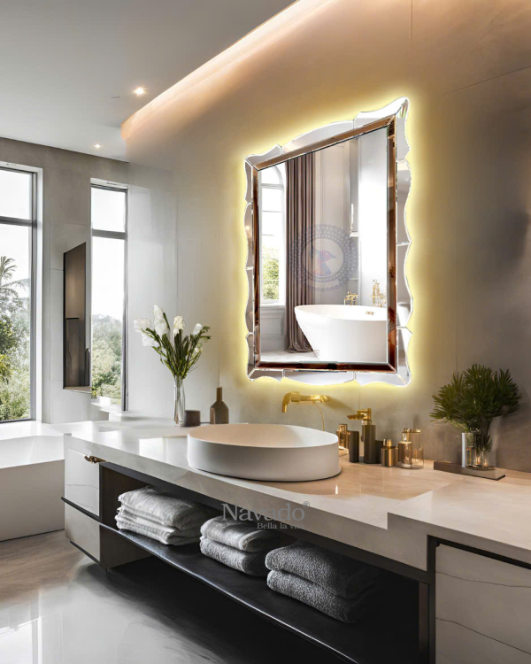 LED Artistic Rectangle Bathroom Mirror Anna NAV 6002A