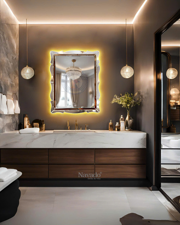 LED Artistic Rectangle Wall Mirror Anna NAV 6002A