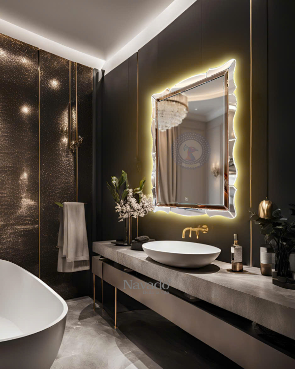 LED Artistic Rectangle Wall Mirror Anna NAV 6002A