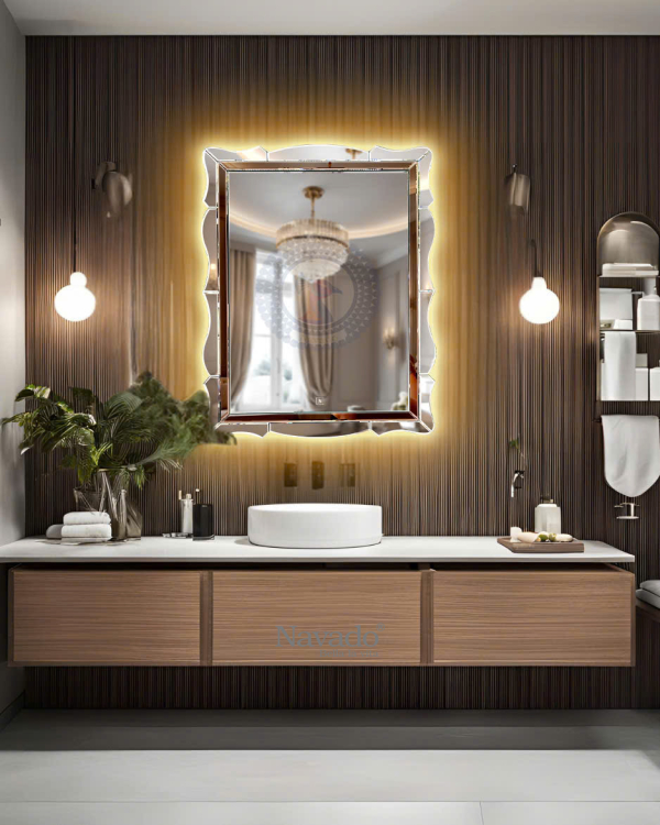 LED Artistic Rectangle Wall Mirror Anna NAV 6002A