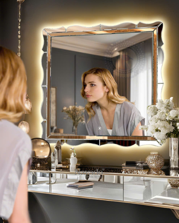 LED Artistic Square Wall Mirror Anna NAV 6002B