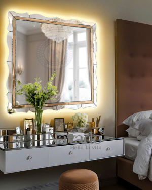 LED Artistic Square Wall Mirror Anna NAV 6002B