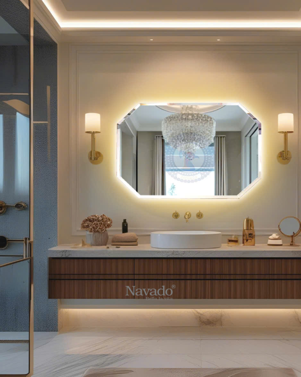 LED Artistic Octagonal Vanity Decor Mirror
