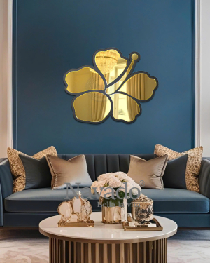 Artistic Golden Flower Decor Mirror