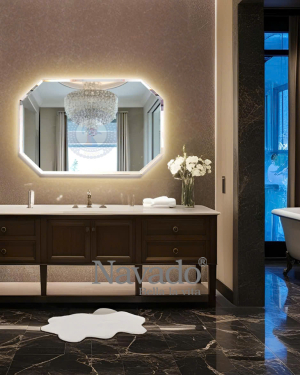 LED Artistic Octagonal Vanity Decor Mirror