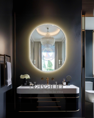 Artistic LED Oval Bathroom Mirror