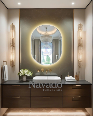 Artistic LED Oval Decoration Mirror