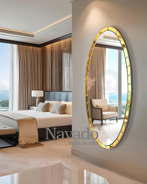 Full-length Oval Golden Frame Mirror