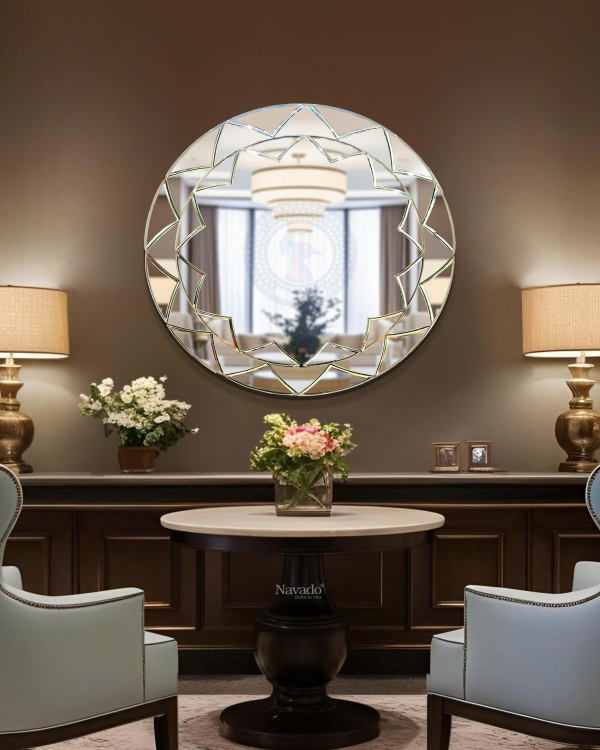 Geometric Artistic Round Vanity Mirror 