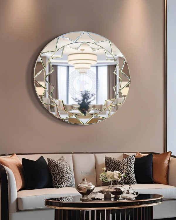 Geometric Artistic Round Vanity Mirror 