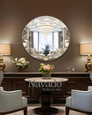 Geometric Artistic Round Mirror