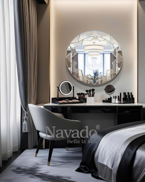 Geometric Artistic Round Vanity Mirror 