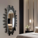 Black Geometric Full-Length Oval Vanity Mirror 