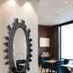 Black Geometric Full-Length Oval Vanity Mirror 