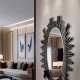 Black Geometric Full-Length Oval Vanity Mirror 