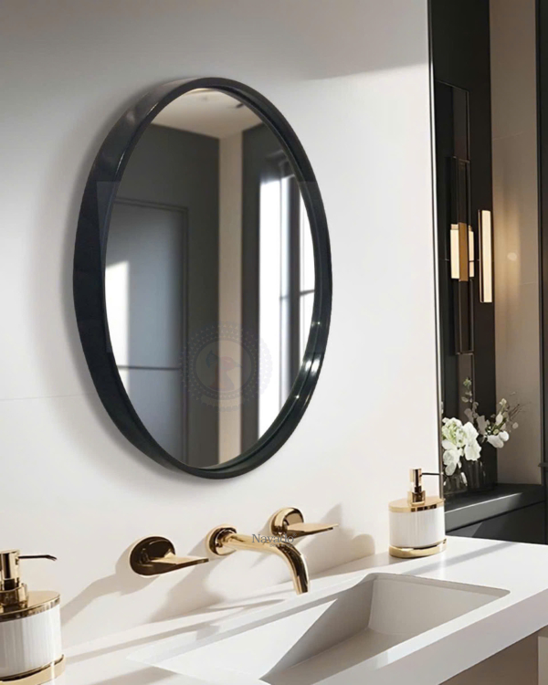 Artistic Black Circle Decoration Mirror