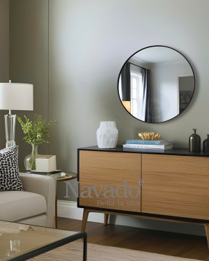 Artistic Black Circle Decoration Mirror