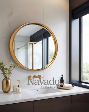 Artistic Golden Rim Bathroom Mirror