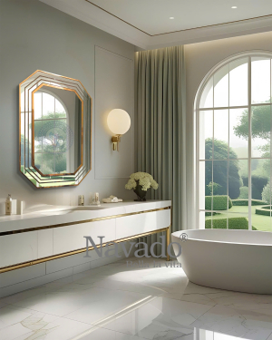 Artistic Octagon Backlit Bathroom Mirror