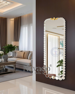 Full-Length Artistic Beaded Decoration Mirror
