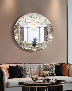 Geometric Artistic Round Decoration Mirror