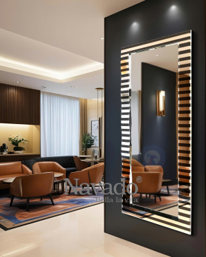 Striped Geometric Full-Length Decoration Mirror