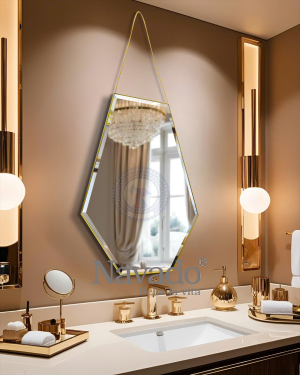 Artistic Silver Frame Bathroom Mirror