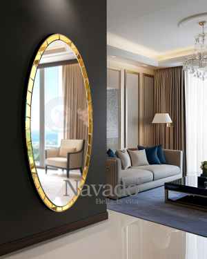 Full-length Oval Golden Frame Decoration Mirror