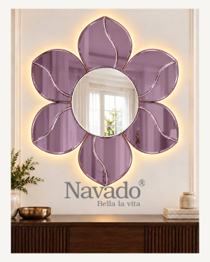 Amethyst Flower Decorative Mirror