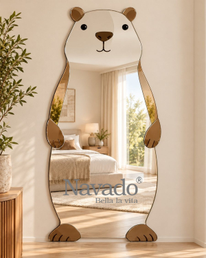 Bear Silhouette Full-Length Mirror