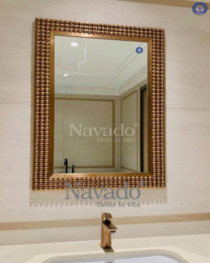 Bronze Bead Bathroom Mirror