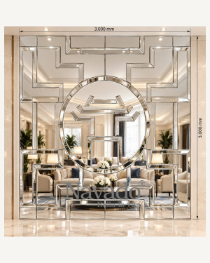 Geometric Mirror Feature Wall