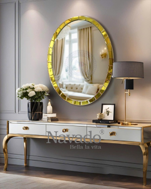 Gold Oval Vanity Mirror