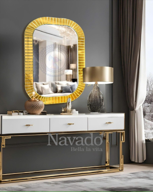 Gold Segmented Rectangle Interior Mirror